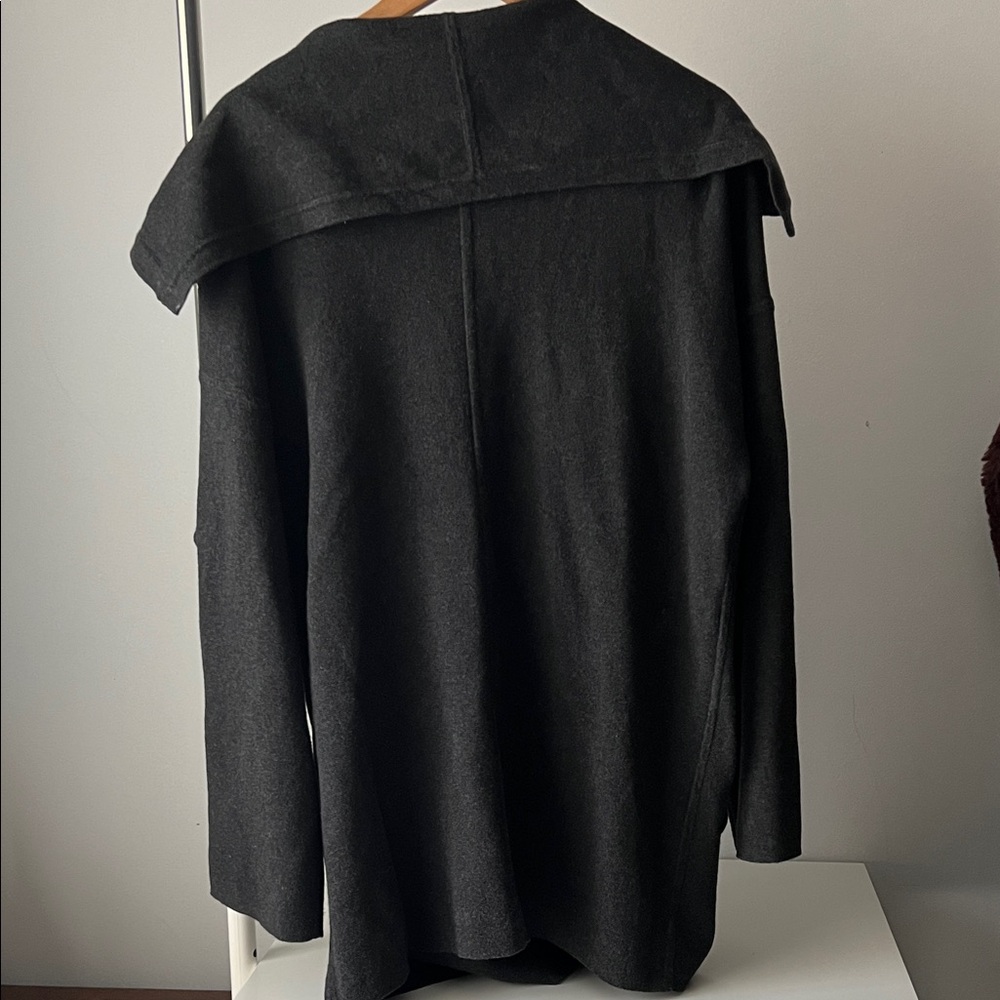 CLUNY cashmere wool silk Wrap Grey Women's cardigan with pockets M - Picture 2 of 8